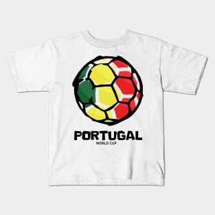 Portugal Football Country Flag Kids T-Shirt